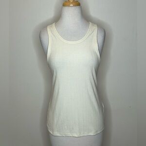 Varley Cream Variegated Rib Thurman Tank Tank Top Size S